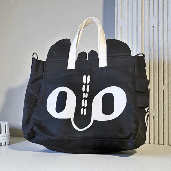 💙How to Train Your Dragon Toothless Canvas Stylish Tote Bag UNISEX Missing Strap - Picture 2 of 11